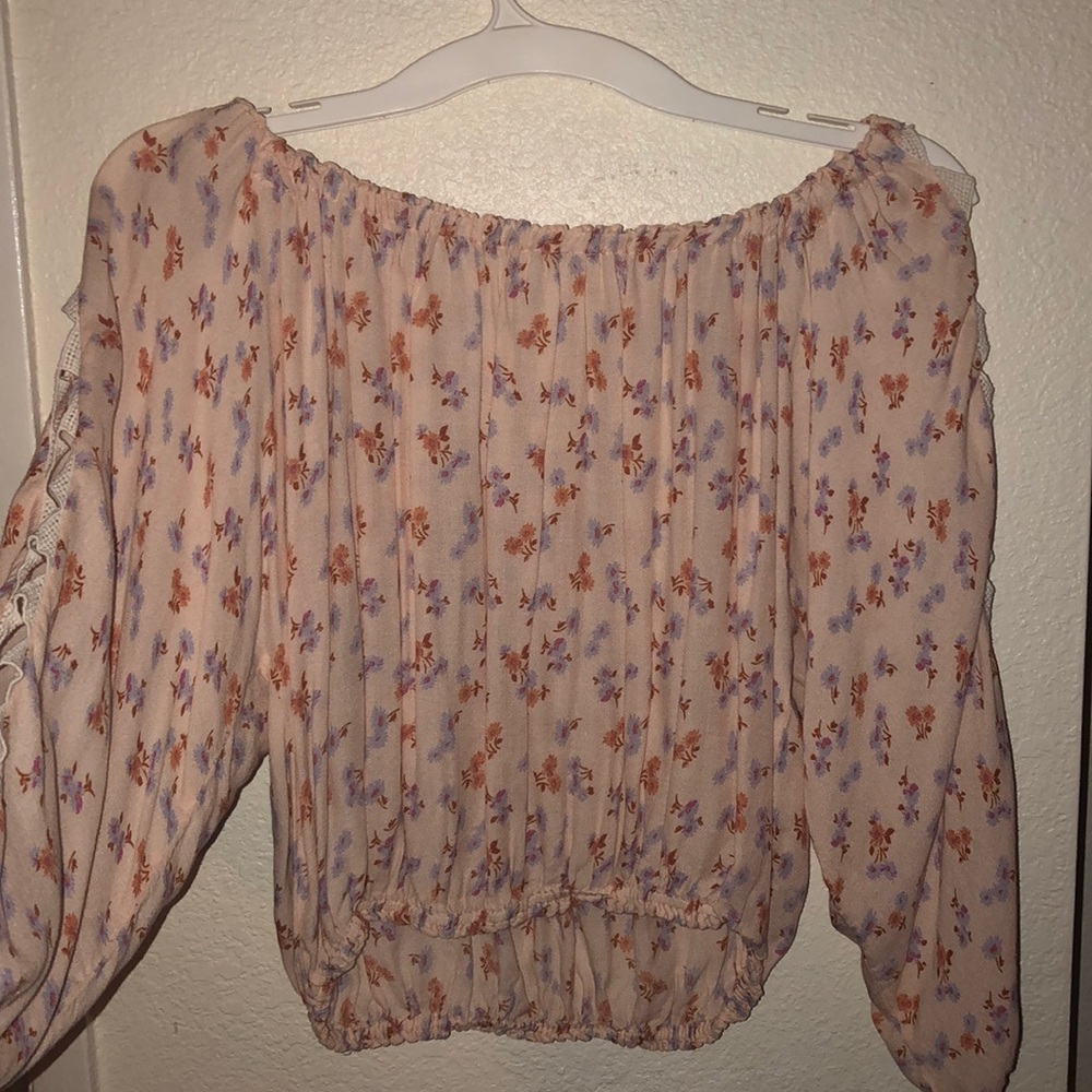 Pink w flowers off the shoulder top from forever21